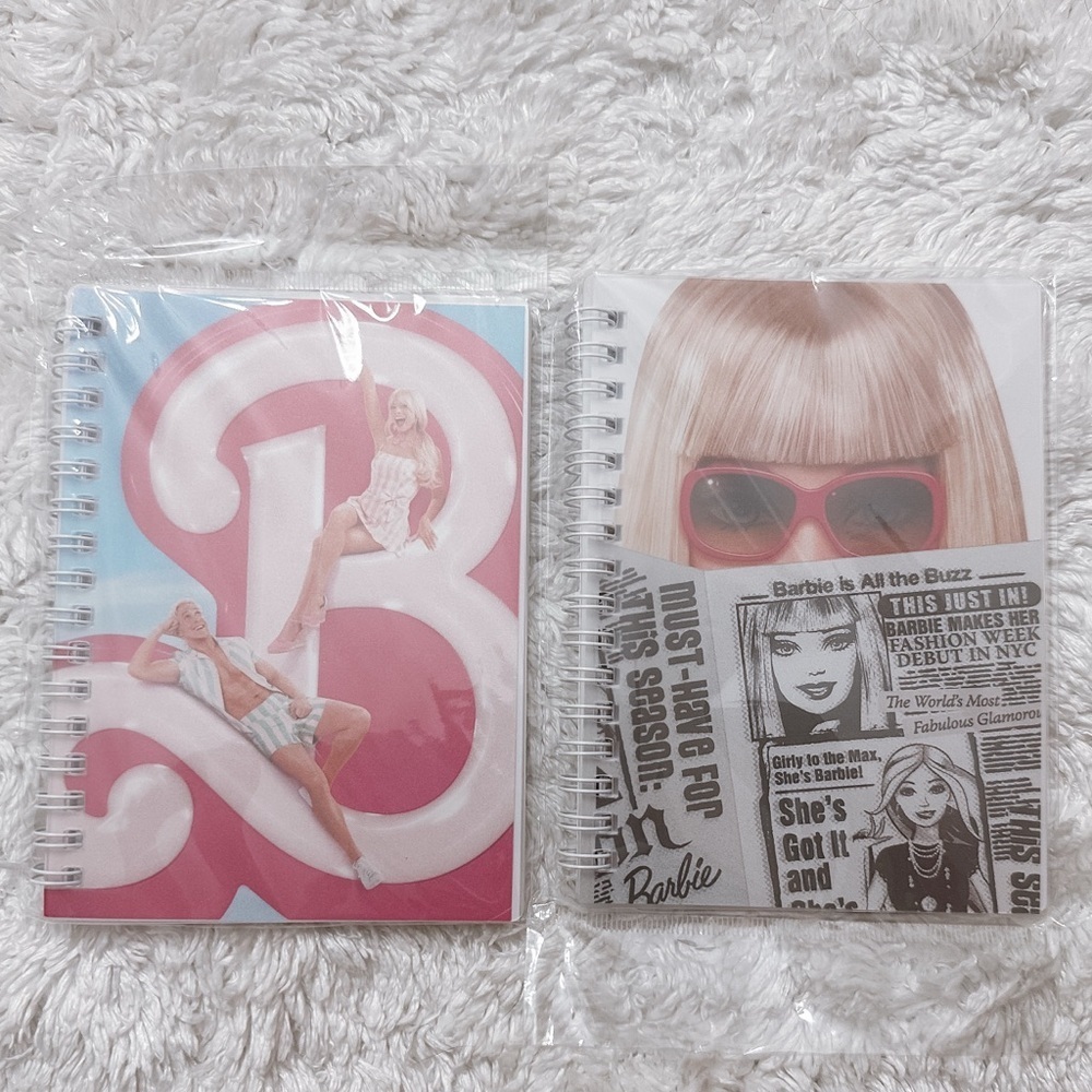 Barbie Mini Notebook Set – 2-Pack | Movie Poster + Magazine Cover Design 📝💖